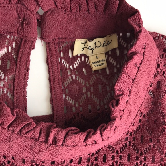 Lily White Ruffle and Lace High Collar Tank - Picture 8 of 8